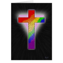 Rainbow Cross Greeting Card cards