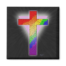 Rainbow Cross Magnet