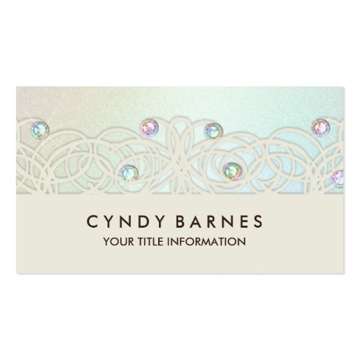 Rainbow Crystals and Lace Business Card (front side)