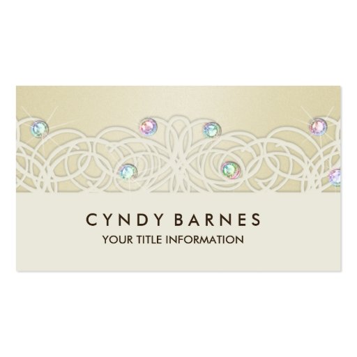 Rainbow Crystals and Lace Business Card (front side)