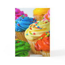 Rainbow cupcake greeting cards