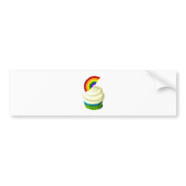 Rainbow cupcake template products bumper stickers