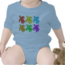 Rainbow Cutout Turtles 2-Sided Infant Creeper