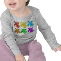 Rainbow Cutout Turtles 2-Sided Infant Longsleeve T Shirts