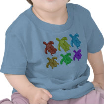 Rainbow Cutout Turtles 2-Sided Infant T-Shirt