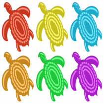 Rainbow Cutout Turtles 2-Sided Women's Shirts