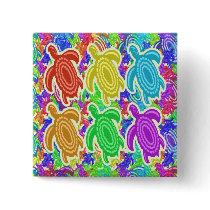 Rainbow Cutout Turtles Buttons