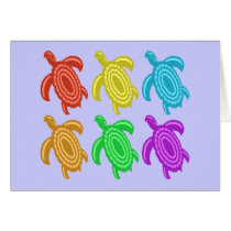 Rainbow Cutout Turtles Cards