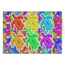 Rainbow Cutout Turtles Cards