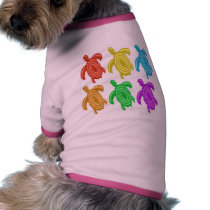 Rainbow Cutout Turtles Dog Shirts