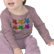 Rainbow Cutout Turtles Infant Longsleeve Tee Shirt