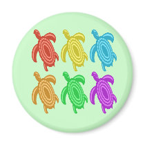 Rainbow Cutout Turtles Magnets