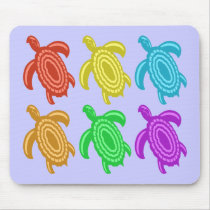 Rainbow Cutout Turtles Mousepad
