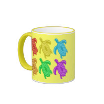 Rainbow Cutout Turtles Mugs