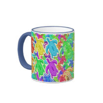 Rainbow Cutout Turtles Mugs