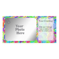 Rainbow Cutout Turtles PhotoCard Template Photo Greeting Card