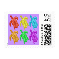 Rainbow Cutout Turtles Stamps