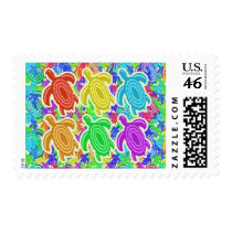 Rainbow Cutout Turtles Stamps