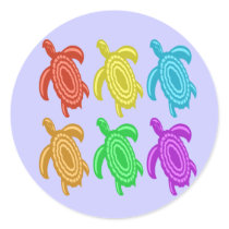 Rainbow Cutout Turtles Stickers