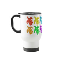Rainbow Cutout Turtles Travel Mugs