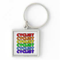 Rainbow Cyclist Keychain