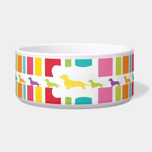 Rainbow Dachshund Lovers Dog Bowls