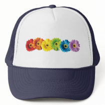 Rainbow Daisies hats by rainbowthree Rainbow Daisies hats