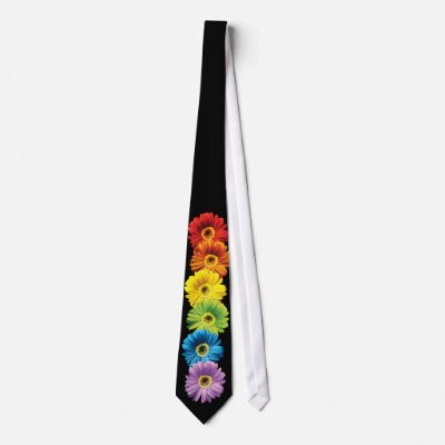 Rainbow Daisies necktie