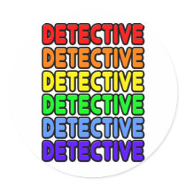 Rainbow Detective Round Sticker