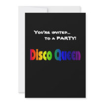 Rainbow Disco Queen Invites
