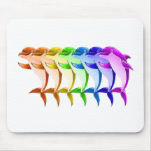 Rainbow Dolphins Mousepad