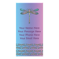 Rainbow Dragonfly Customized Photo Card