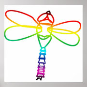 Rainbow Dragonfly Poster print