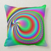 Rainbow Dream Spirals Throw Pillow