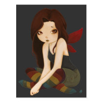 Rainbow Drear- sad fairy postcards