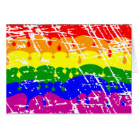 Rainbow Dripping Paint Distressed Greeting Card