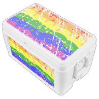 Rainbow Dripping Paint Distressed Igloo Chest Cooler