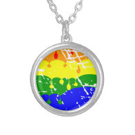 Rainbow Dripping Paint Distressed Jewelry