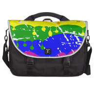 Rainbow Dripping Paint Distressed Laptop Messenger Bag