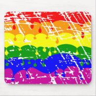 Rainbow Dripping Paint Distressed Mouse Pad