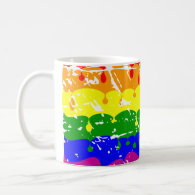 Rainbow Dripping Paint Distressed Mugs