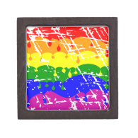 Rainbow Dripping Paint Distressed Premium Trinket Box