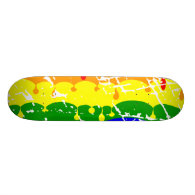 Rainbow Dripping Paint Distressed Skate Deck