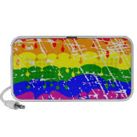 Rainbow Dripping Paint Distressed Notebook Speakers