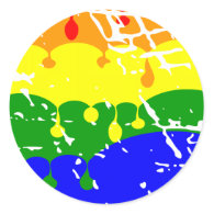 Rainbow Dripping Paint Distressed Stickers