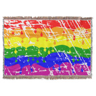 Rainbow Dripping Paint Distressed Throw