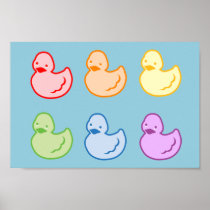 Rainbow Duckies Poster