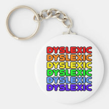Rainbow Dyslexic Key Chains