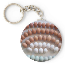 Rainbow Eggs for Rare Breed Hens Keychain