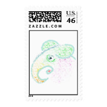 Rainbow Elephant postage by bizarrt Rainbow Elephant postage